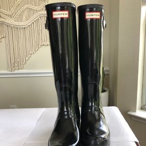 hunter rainboots black